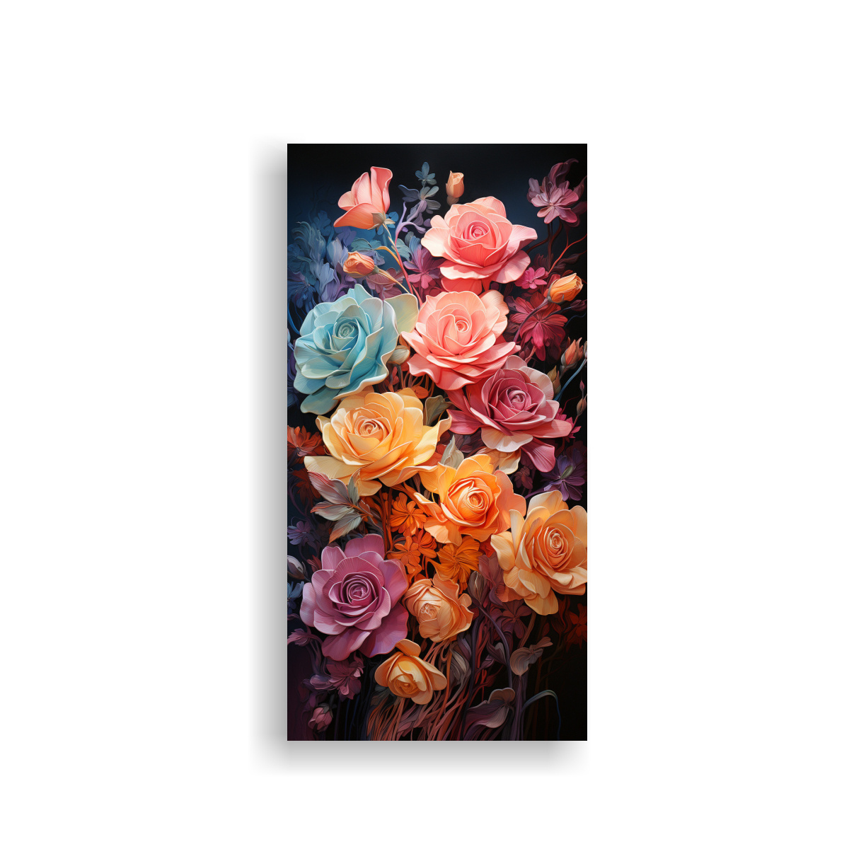 ARTE DE PARED MINIMALISMO FORMA ROSAS MUNDO 80X160 CM - 1