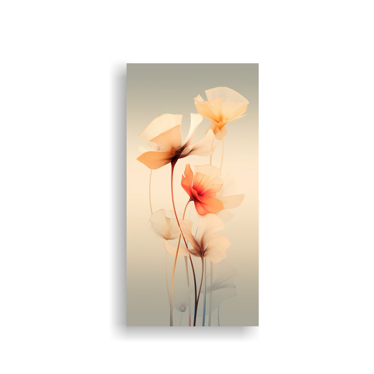 CUADRO DECORATIVO CON FLORES ABSTRACTAS 50X100 CM - 1