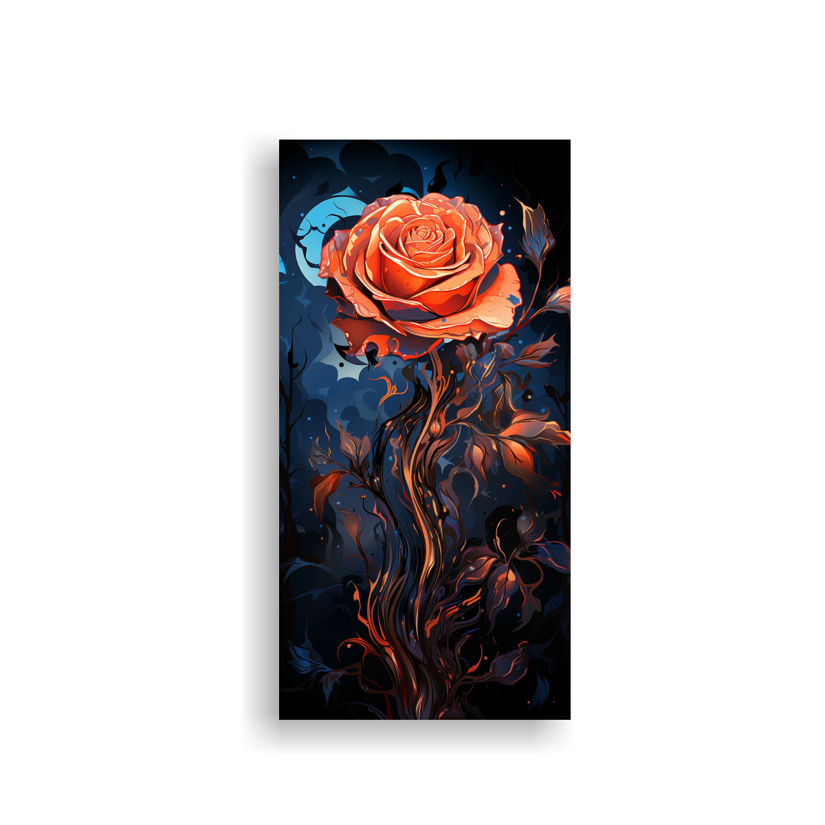 PINTURA DECORATIVA DE FLOR ROSA ABSTRACTA 70X140 CM - 1