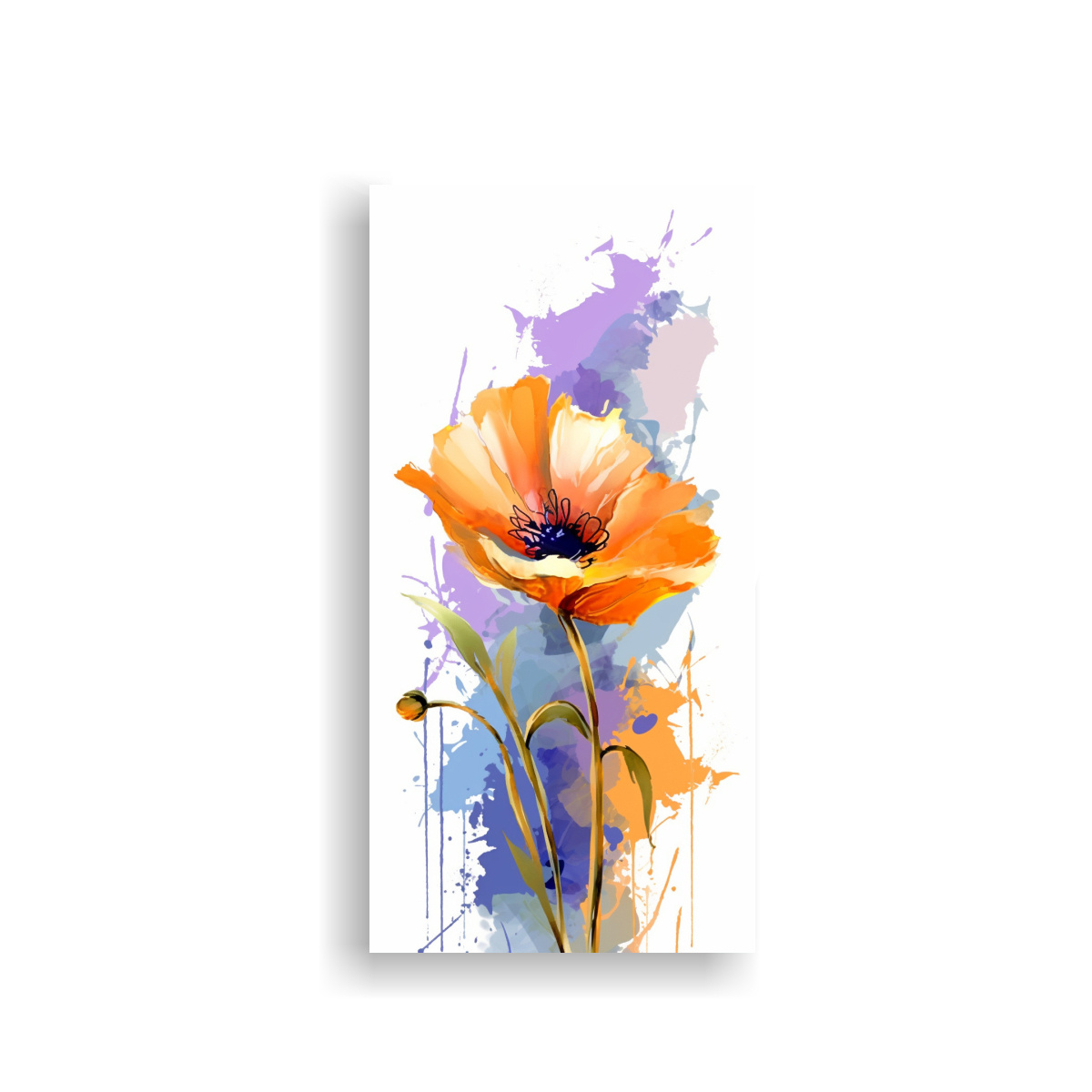 CUADRO LIENZO IMAGEN LUMINOSA DE UNA AMAPOLA 20X40 CM - 1