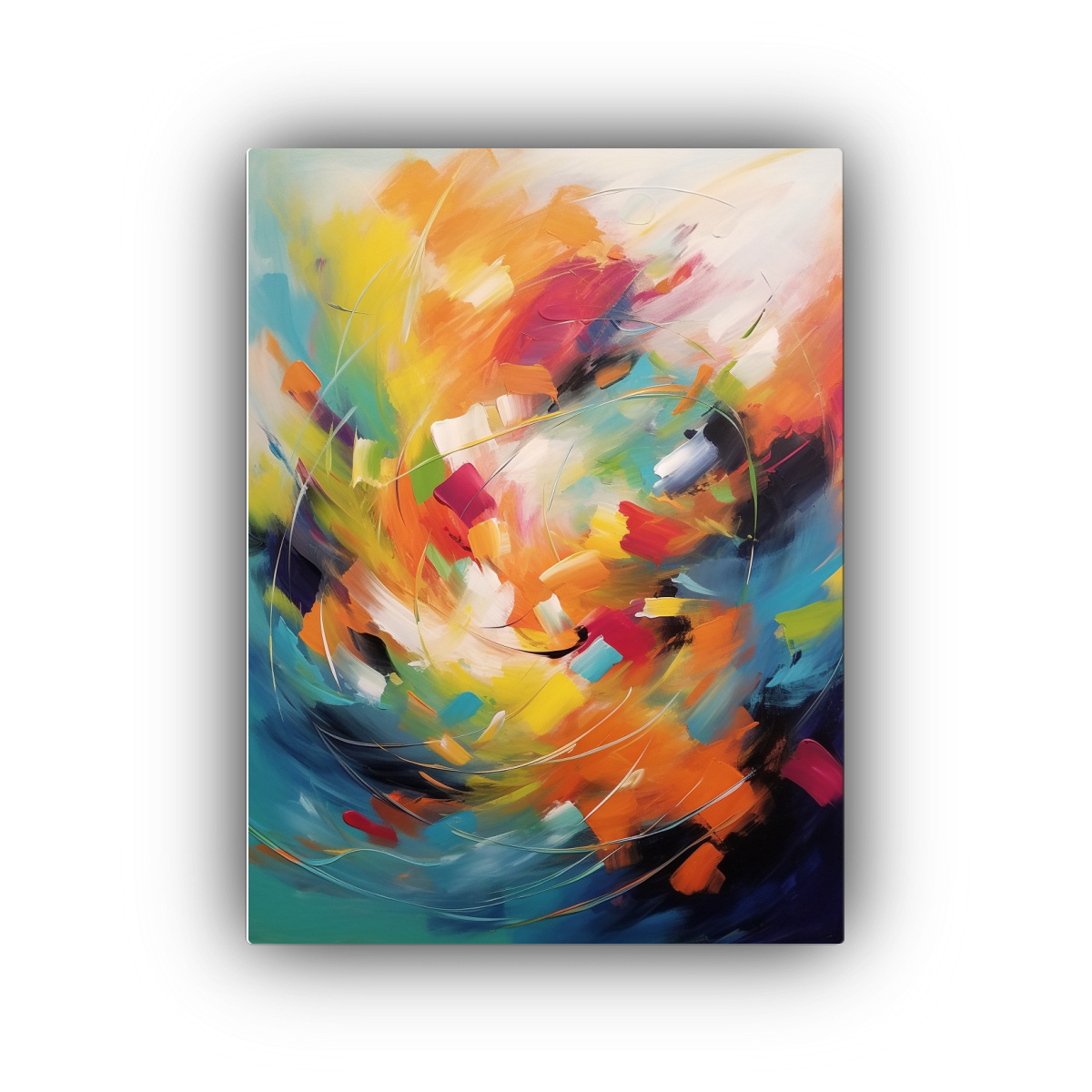 PINTURA ABSTRACTA DE MOVIMIENTO DE COLOR EN CUADRO 60X90 CM - 1