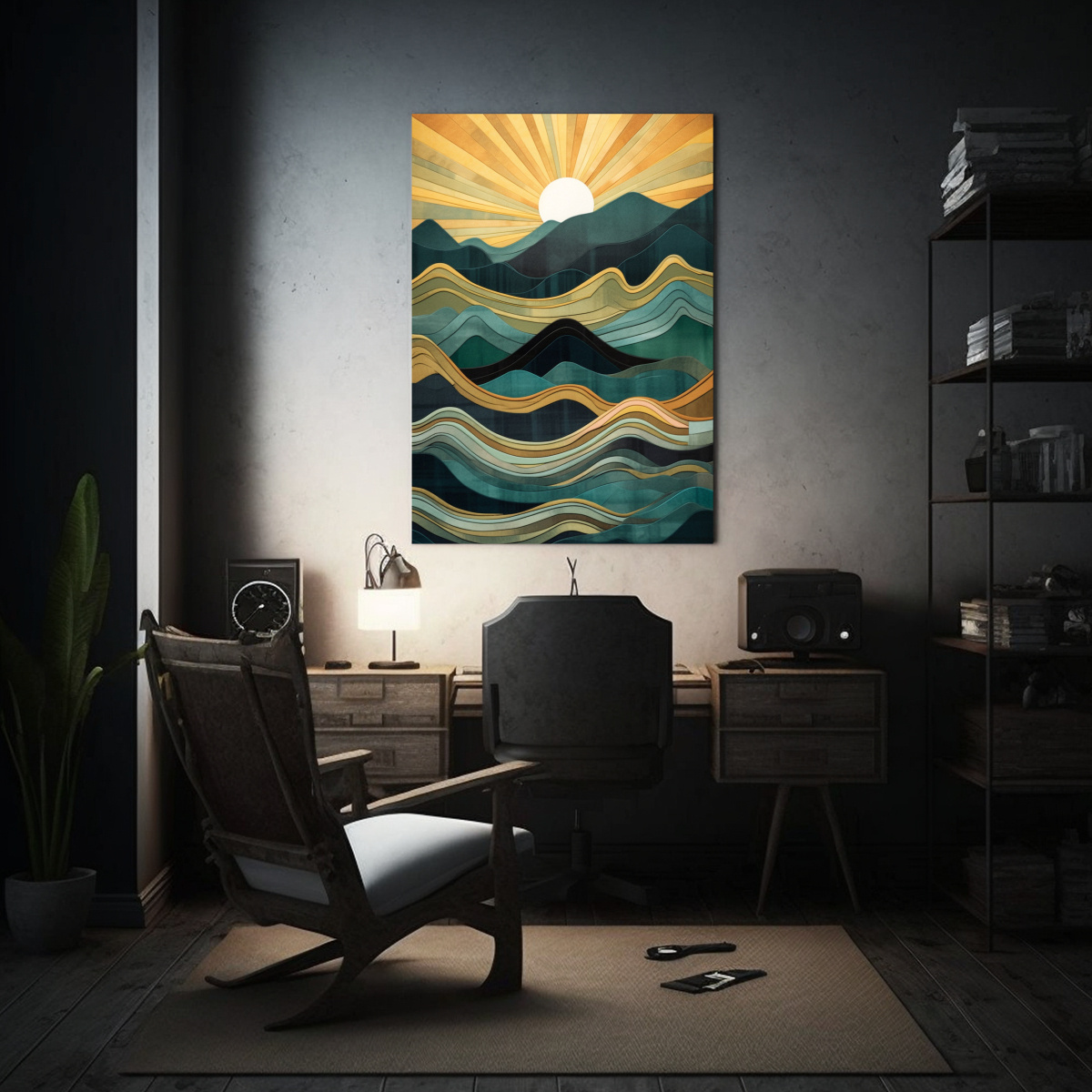 TELA EN BASTIDOR MODERNO: PINTURA ABSTRACTA 60X90 CM - 2