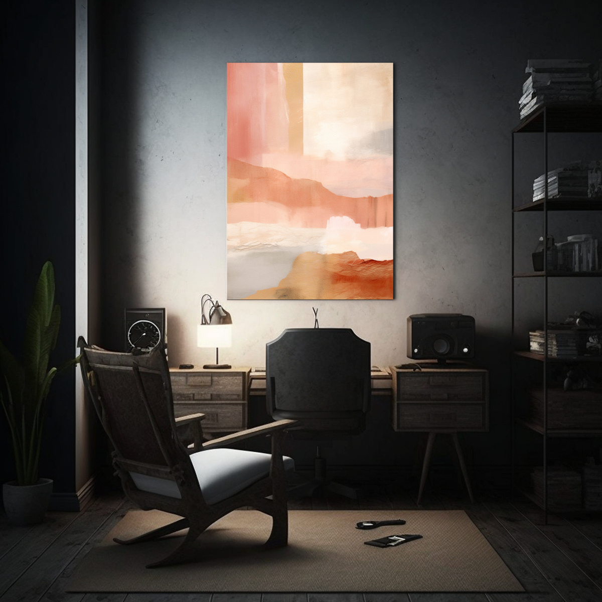 PINTURA CONTEMPORÁNEA ABSTRACTA EN PAPEL TAPIZ 80X120 CM - 2