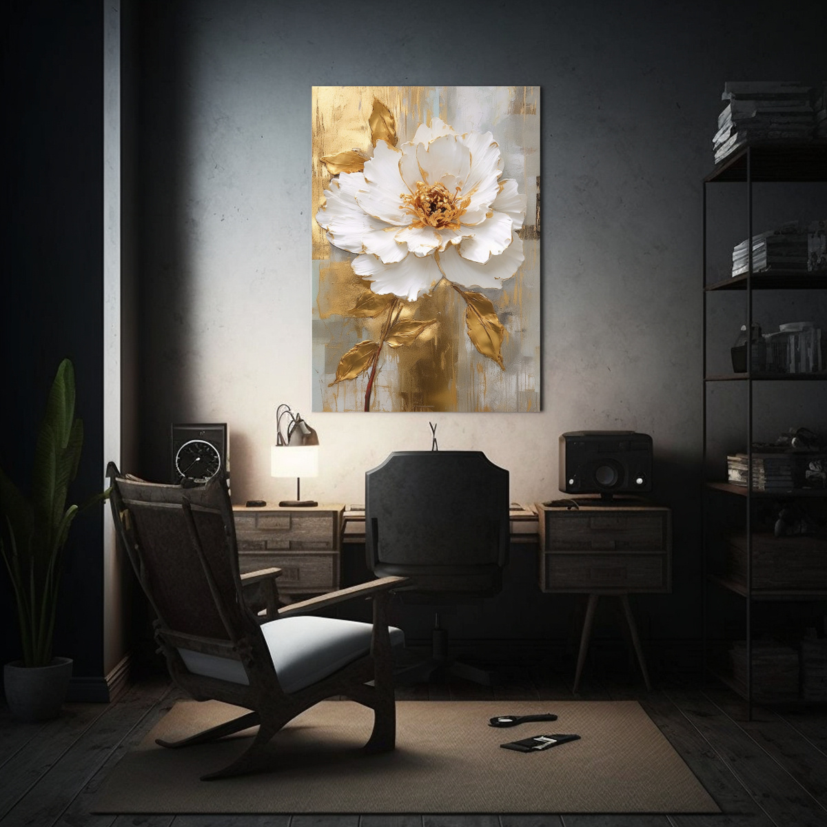 PINTURA DECORATIVA ABSTRACTA FLORAL CAUTIVADORA 30X45 CM - 2