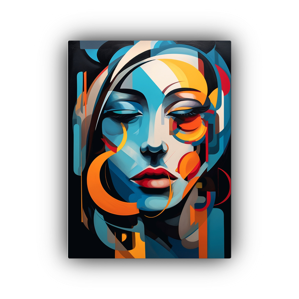CUADRO ABSTRACTO DE TELA INSPIRADO EN PICASSO 60X90 CM - 1