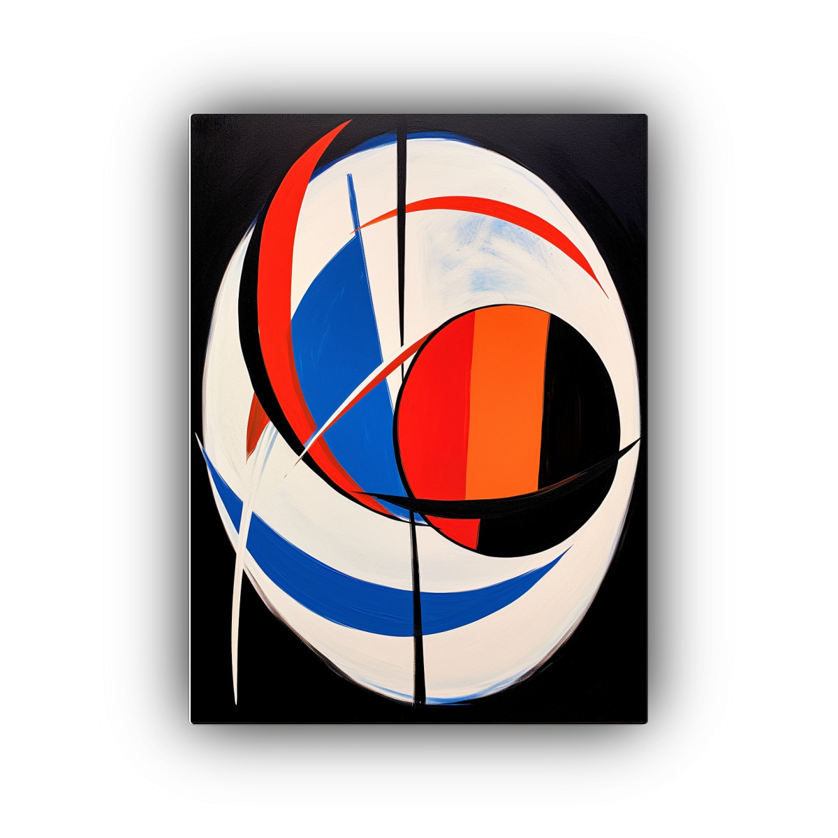 PINTURA ABSTRACTA REDONDA Y EN FORMA DE ESTRELLA 50X75 CM - 1