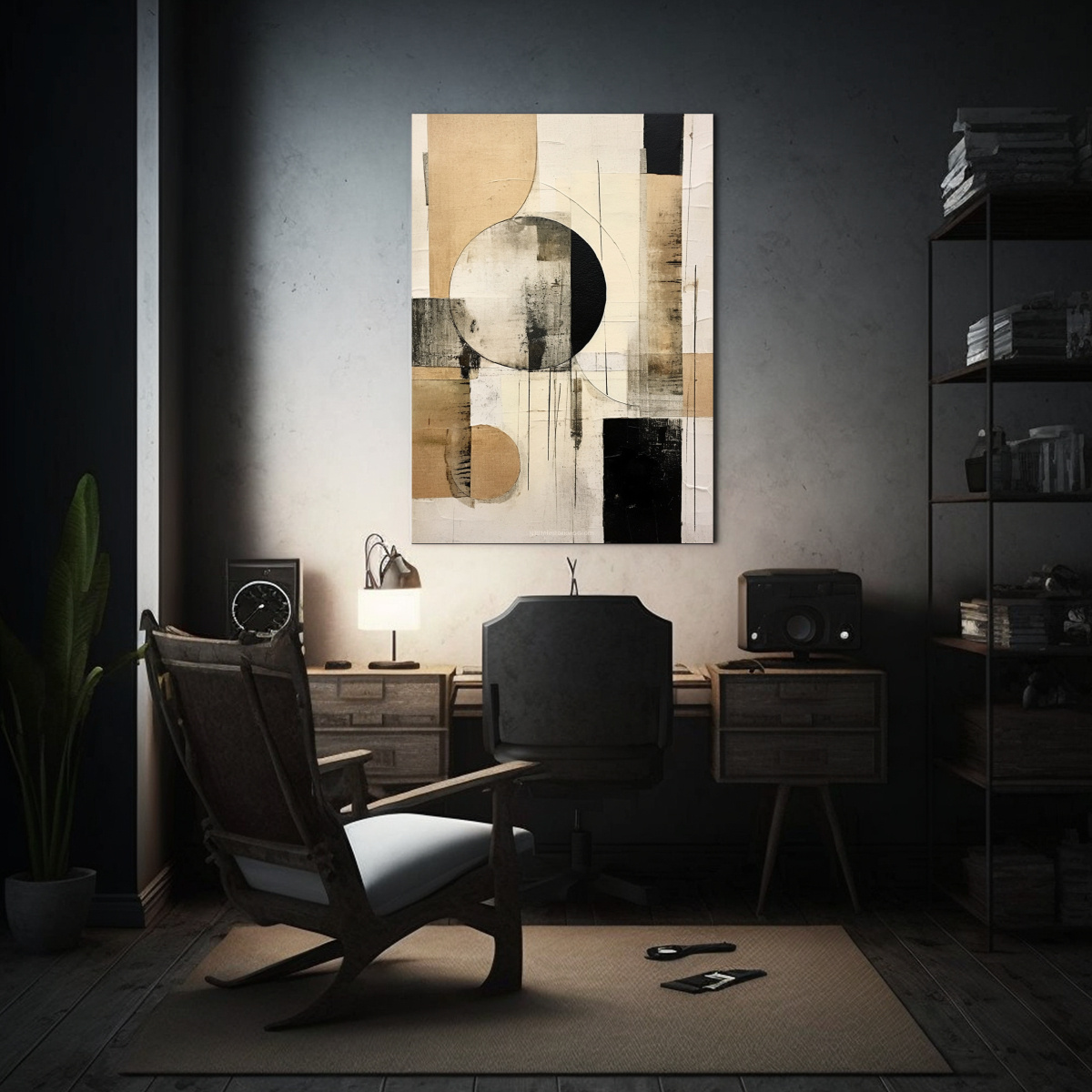 ARTE ABSTRACTO EN BLANCO Y NEGRO PARA DECORAR 30X45 CM - 2