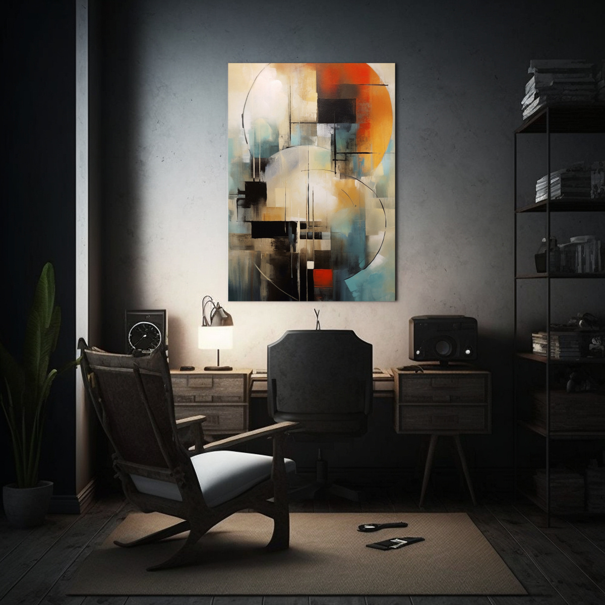 PINTURA ABSTRACTA CLÁSICA HERMOSA 30X45 CM - 2