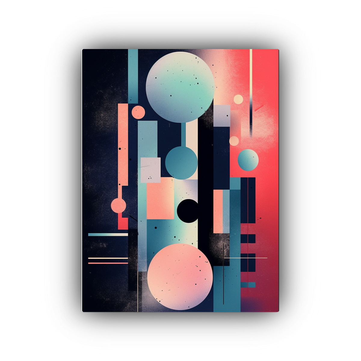 PINTURA GEOMÉTRICA ABSTRACTA EN LIENZO CON 50X75 CM - 1