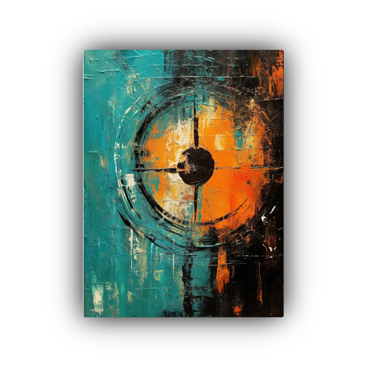 CUADRO ABSTRACTO PARA SALA EN ÓLEO OSCURO CON 80X120 CM - 1