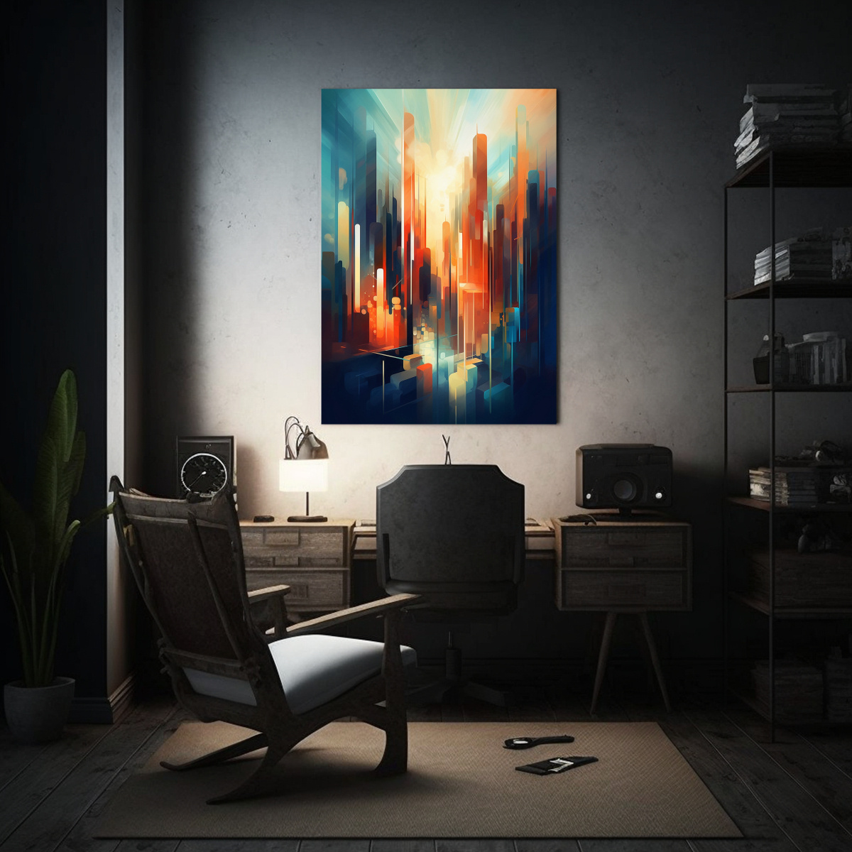 PINTURA DIGITAL CON ELEMENTOS ABSTRACTOS Y 60X90 CM - 2