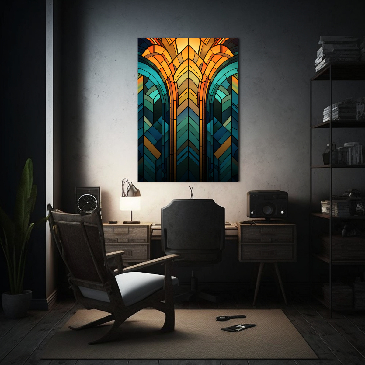CUADRO ABSTRACTO GEOMÉTRICO CON PATRÓN DE 30X40 CM - 2