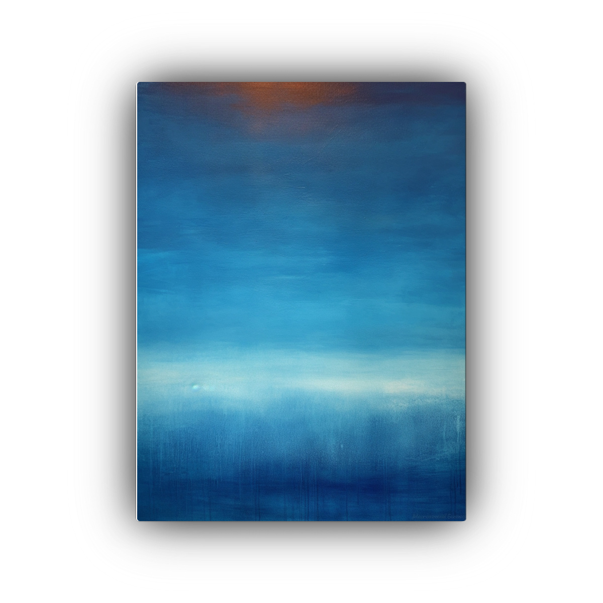 TELA EN BASTIDOR: COMBINACIÓN AZUL OMBRE ROTHKO 40X50 CM - 1