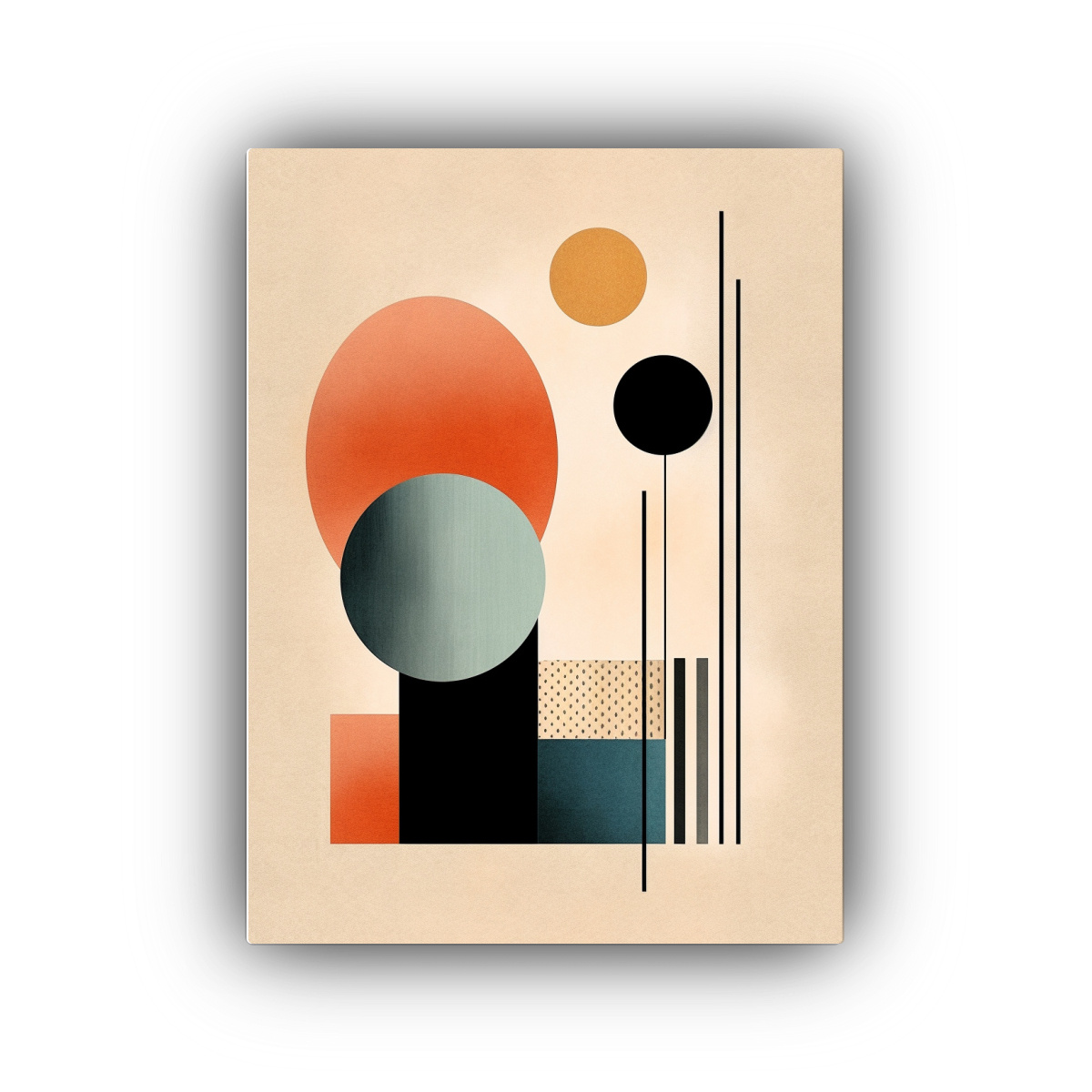 TELA EN BASTIDOR MINIMALISTA EXCLUSIVA, ARTE 50X65 CM - 1
