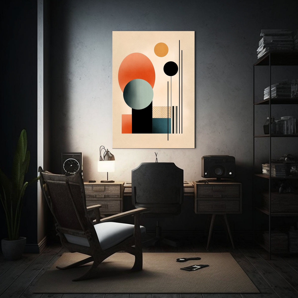 TELA EN BASTIDOR MINIMALISTA EXCLUSIVA, ARTE 50X65 CM - 2