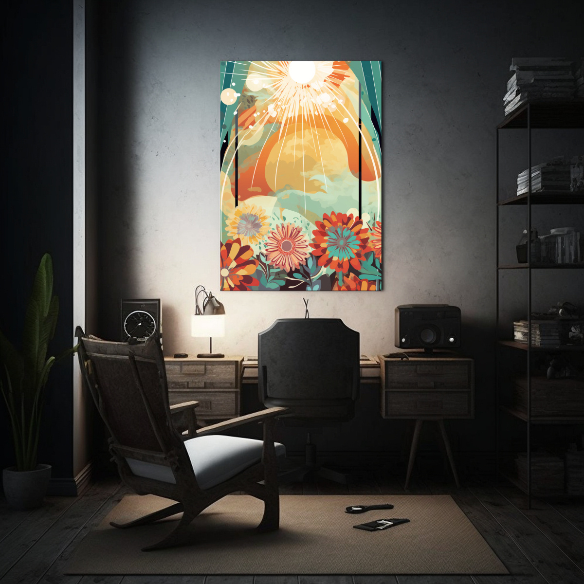 PINTURA ABSTRACTA SURREALISTA DE VENTANA EN LIENZO 20X30 CM - 2