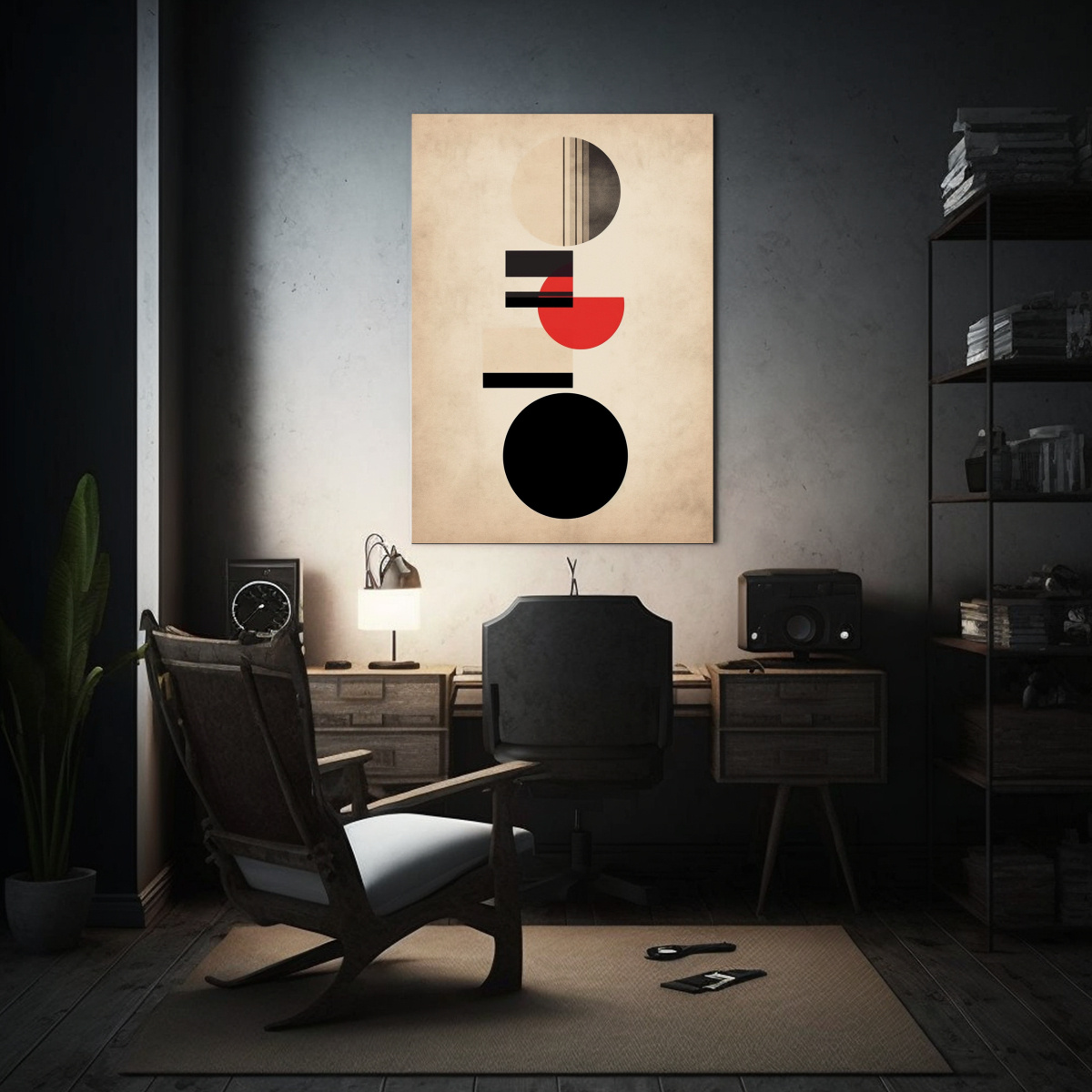 PINTURA EN BASTIDOR MINIMALISTA ABSTRACTA DE 50X75 CM - 2