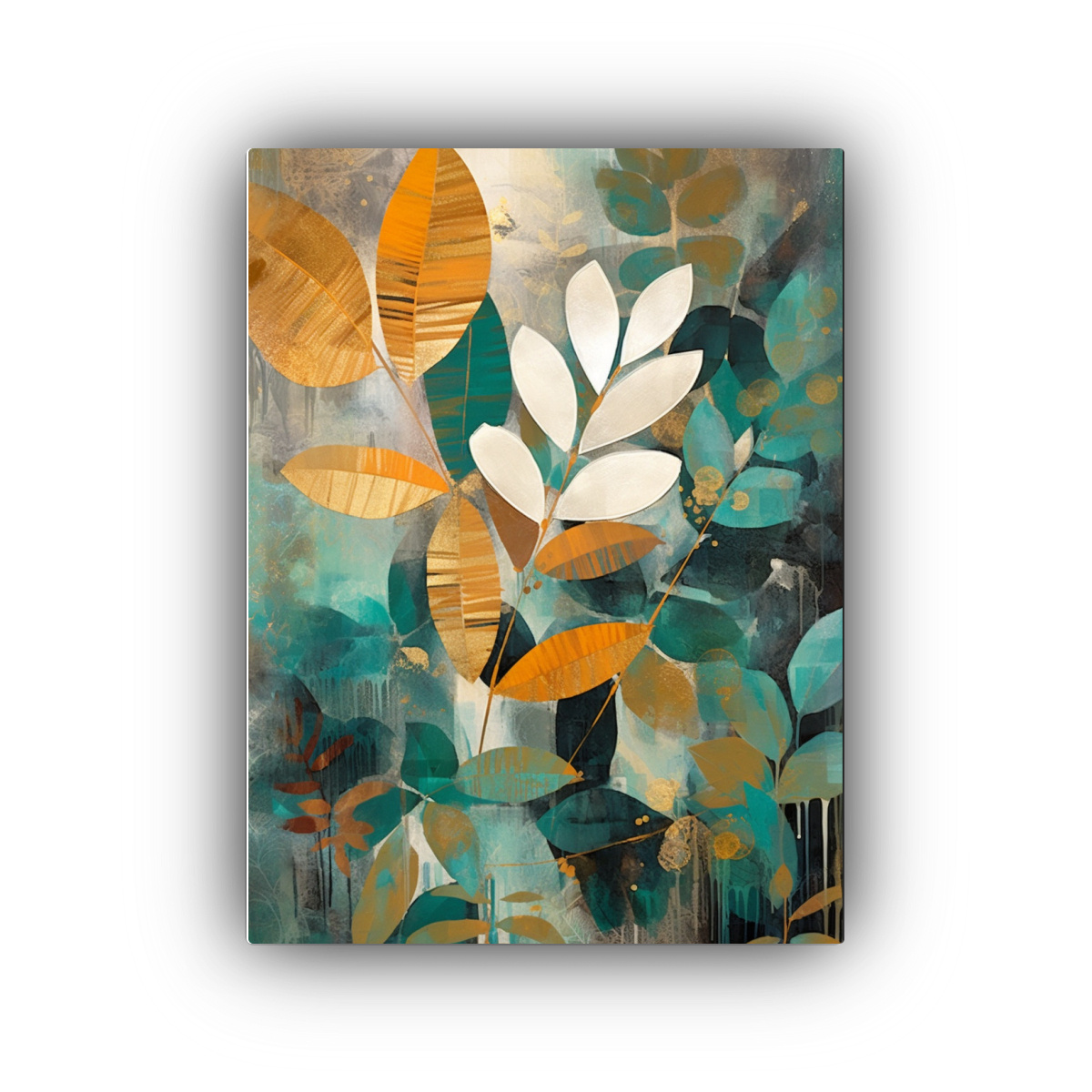 CUADRO DE HOJAS TROPICALES PARA DECORACIÓN DE 30X45 CM - 1