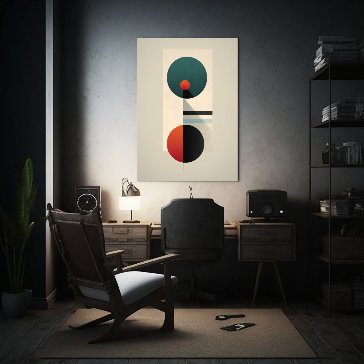 PINTURA ABSTRACTA MINIMALISTA PARA DECORACIÓN DE 50X65 CM - 2