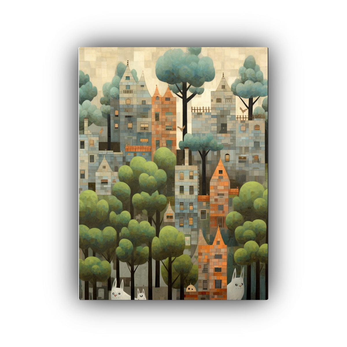 1 CUADRO ADORNO HERMOSO DE DISEÑO DE CIUDAD EN 60X90 CM - 1