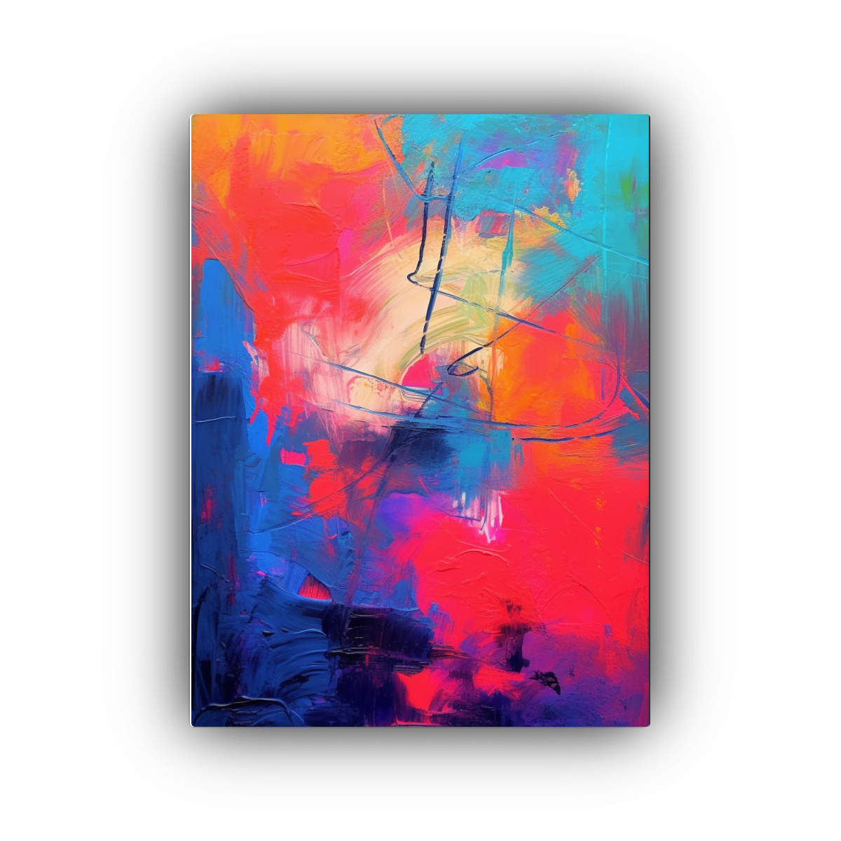 PINTURA ABSTRACTA EN LIENZO CON TÉCNICA DE 30X40 CM - 1