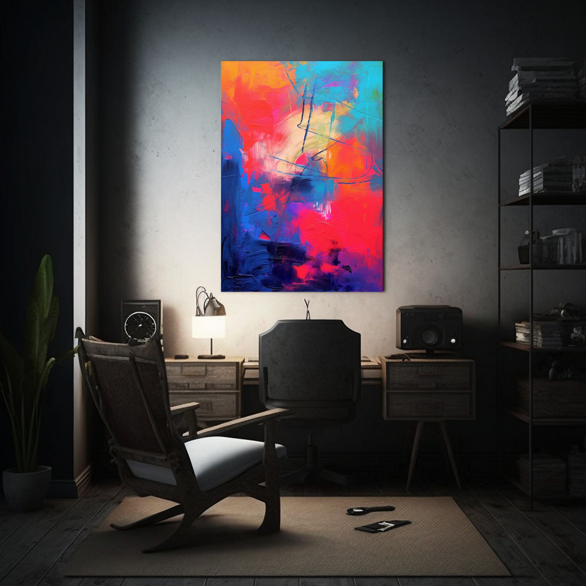 PINTURA ABSTRACTA EN LIENZO CON TÉCNICA DE 30X40 CM - 2