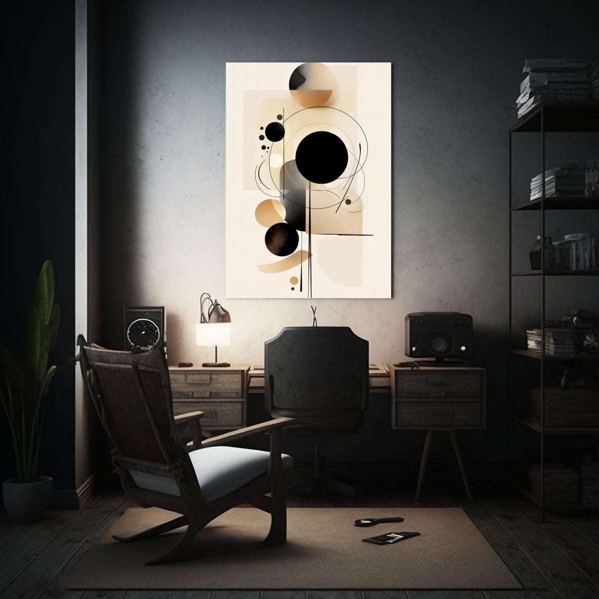 CUADRO DE PARED MODERNO CON FORMA Y LÍNEAS EN LA 30X40 CM - 2