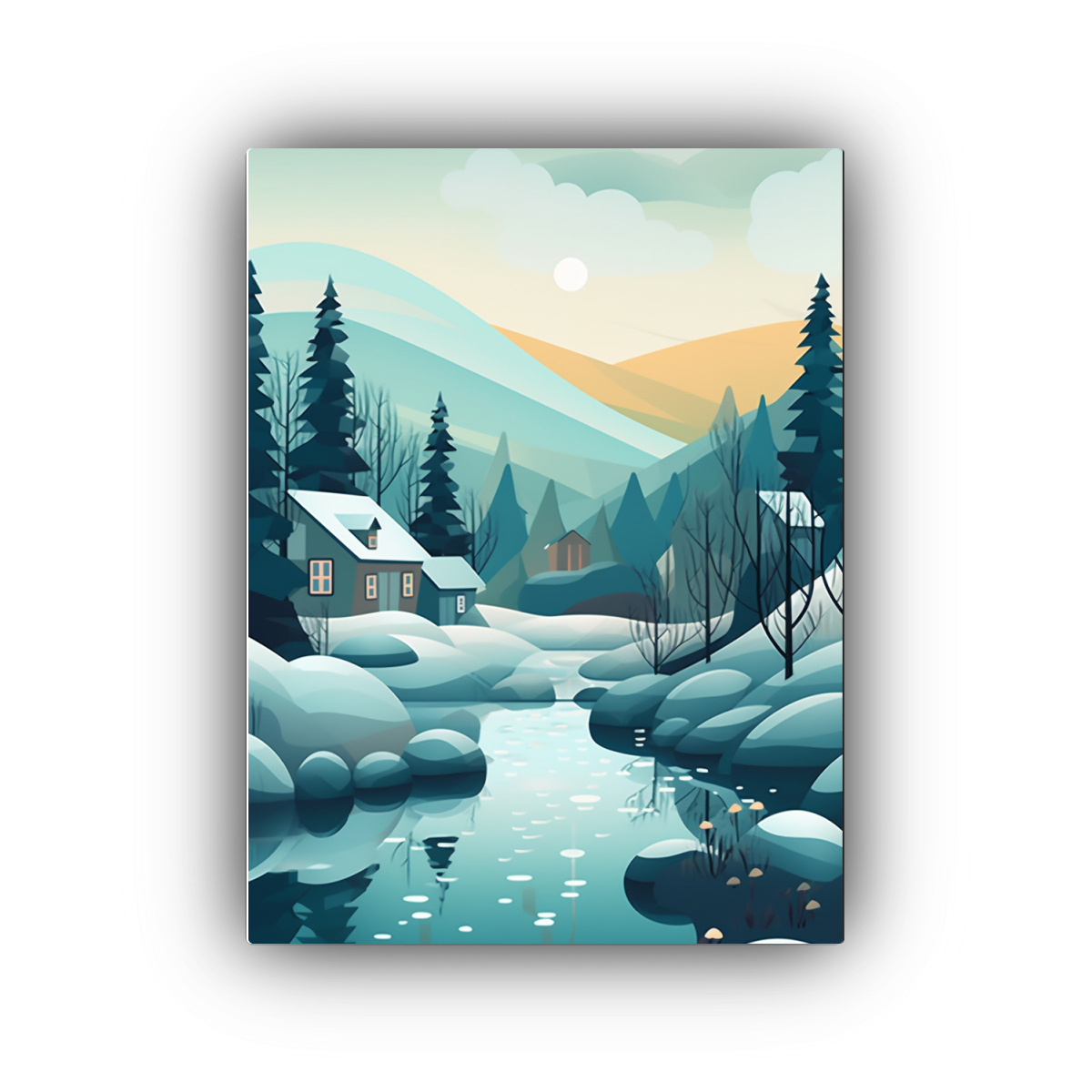 CUADRO DE PAISAJE ESCANDINAVO EN ESTILO MODERNO Y 30X45 CM - 1