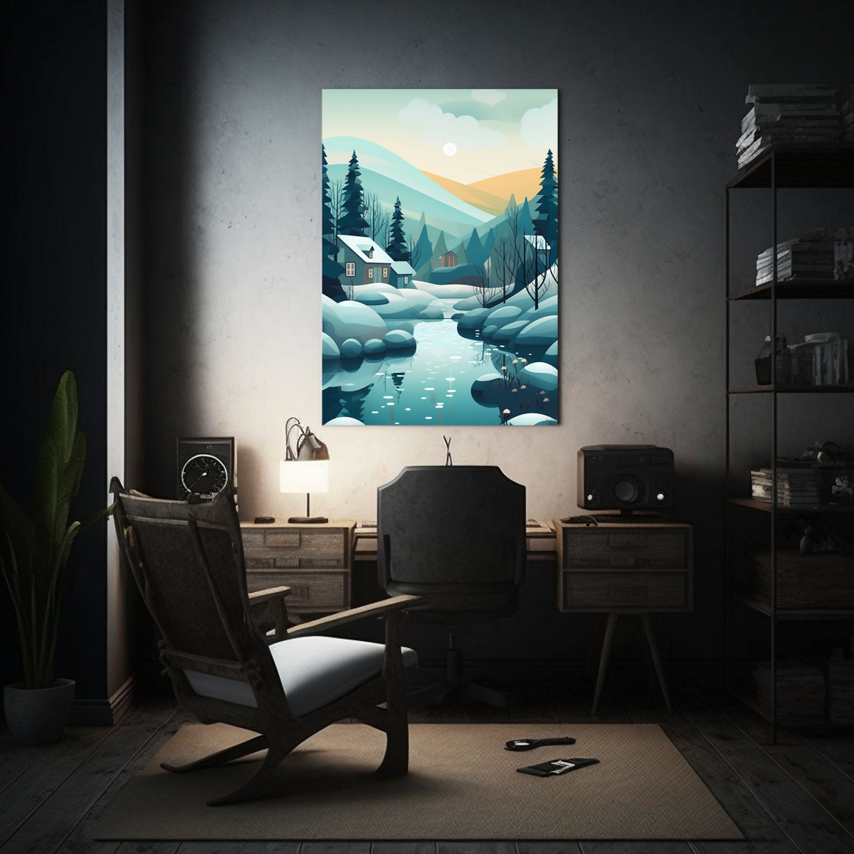 CUADRO DE PAISAJE ESCANDINAVO EN ESTILO MODERNO Y 30X45 CM - 2