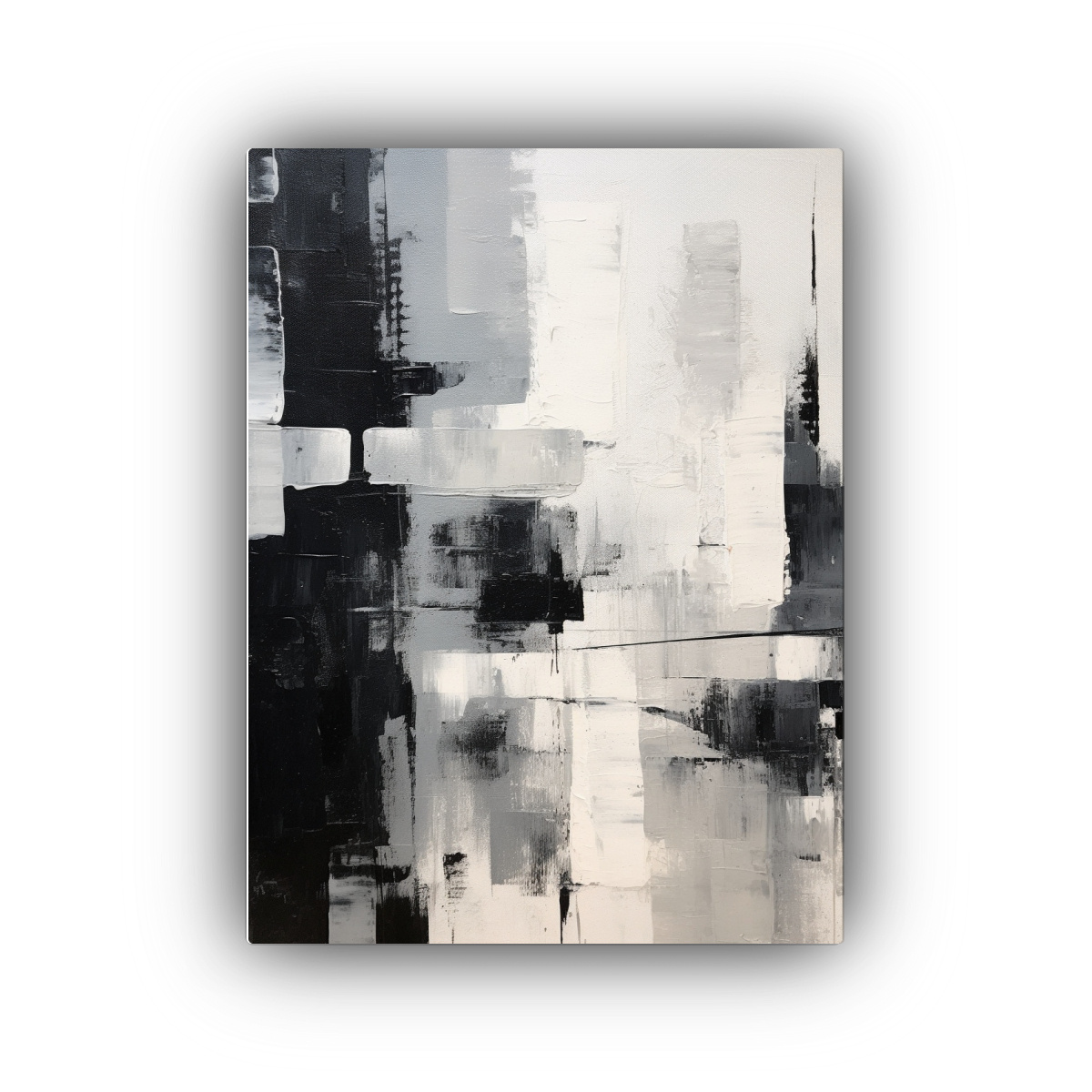 CUADRO ABSTRACTO MINIMALISTA DE UNA CIUDAD EN 60X90 CM - 1
