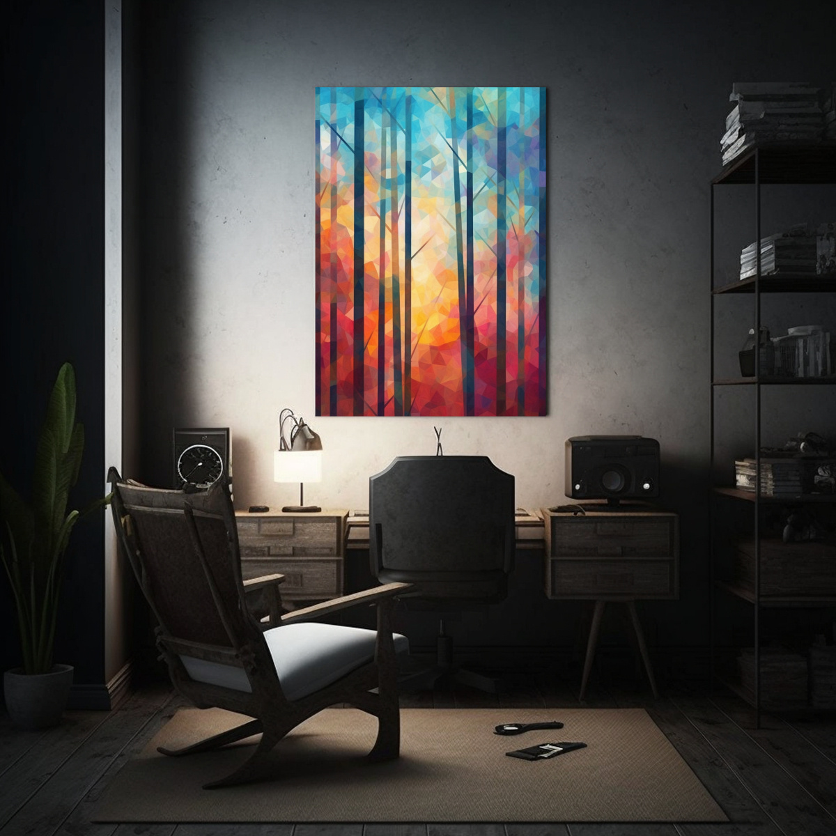 OBRA ARTE: 6 ÁRBOLES ABSTRACTOS EN BASTIDOR 50X75 CM - 2