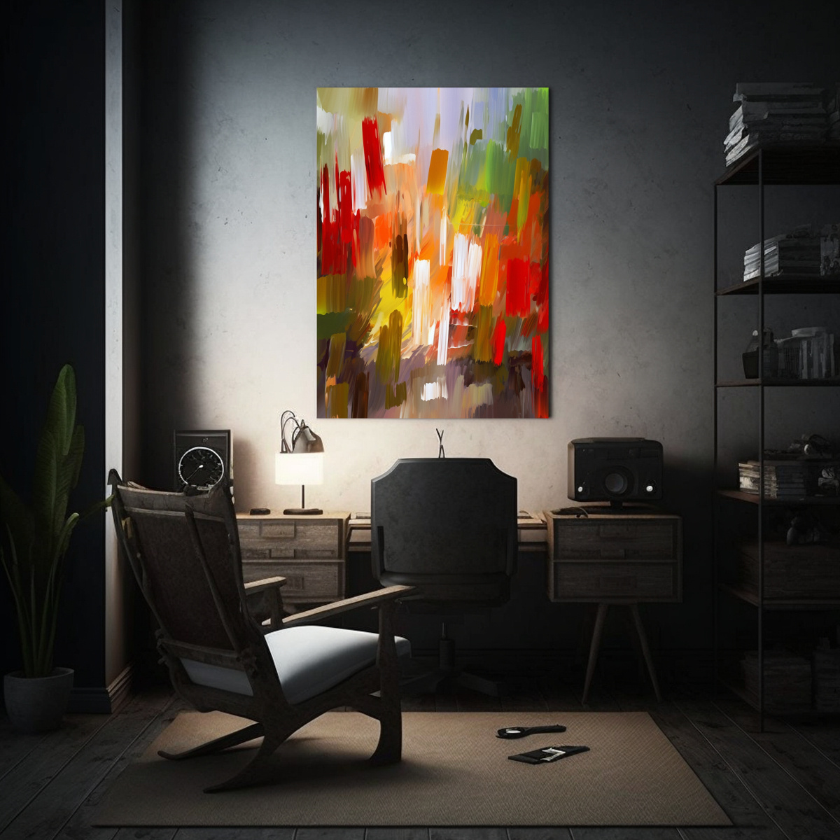 PINTURA EN BASTIDOR CON LÍNEAS FINAS PARA COMEDOR 30X45 CM - 2