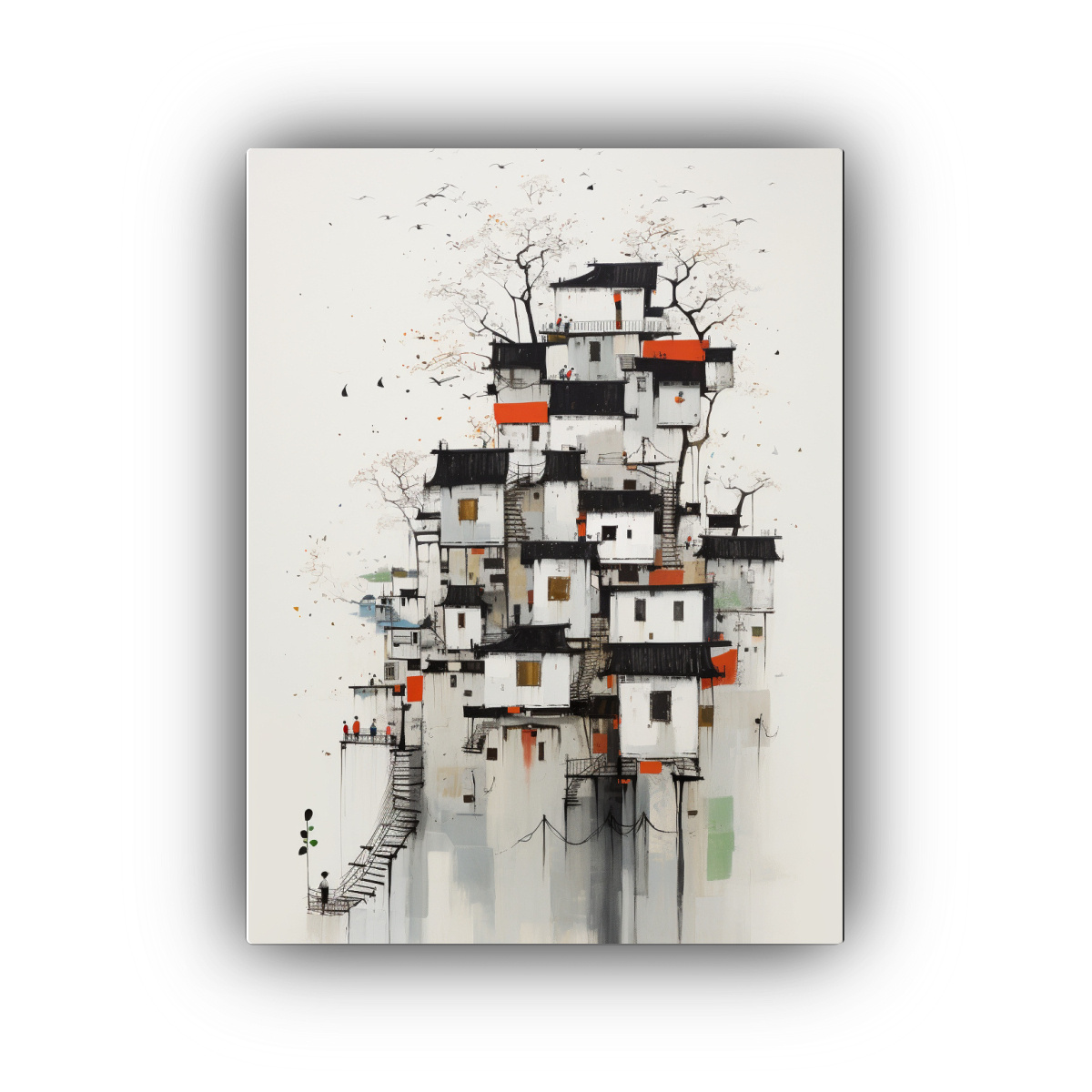 PINTURA ABSTRACTA PERSONALIDAD GUY EN CASA 40X50 CM - 1