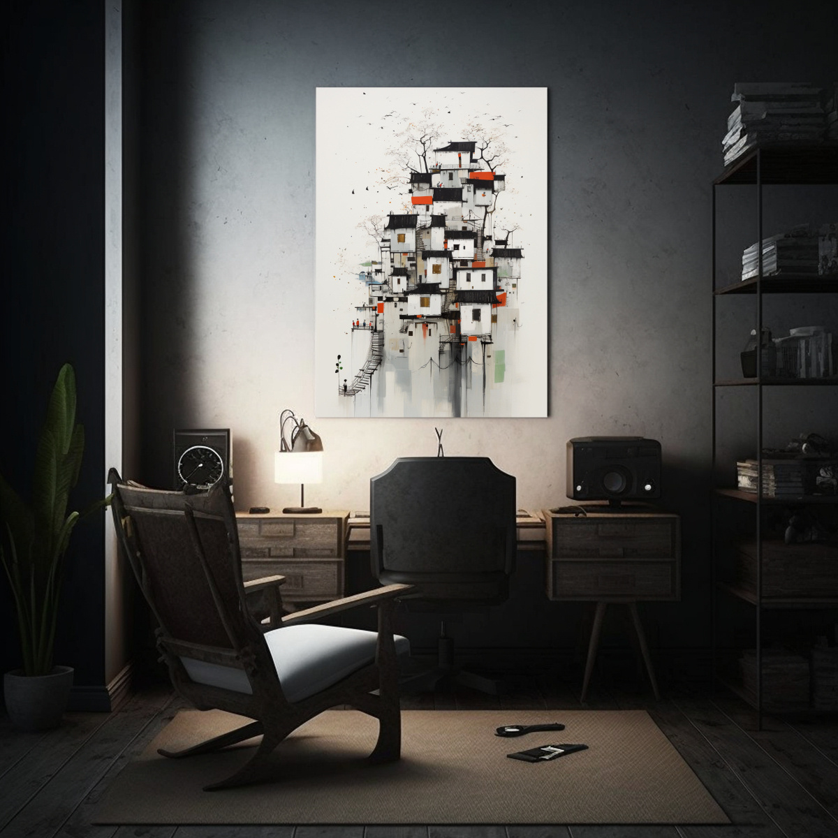 PINTURA ABSTRACTA PERSONALIDAD GUY EN CASA 40X50 CM - 2