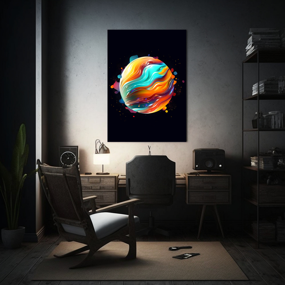 CUADRO IMPRESO SIMPLICIDAD NEBULOSA GLOBO 40X60 CM - 2
