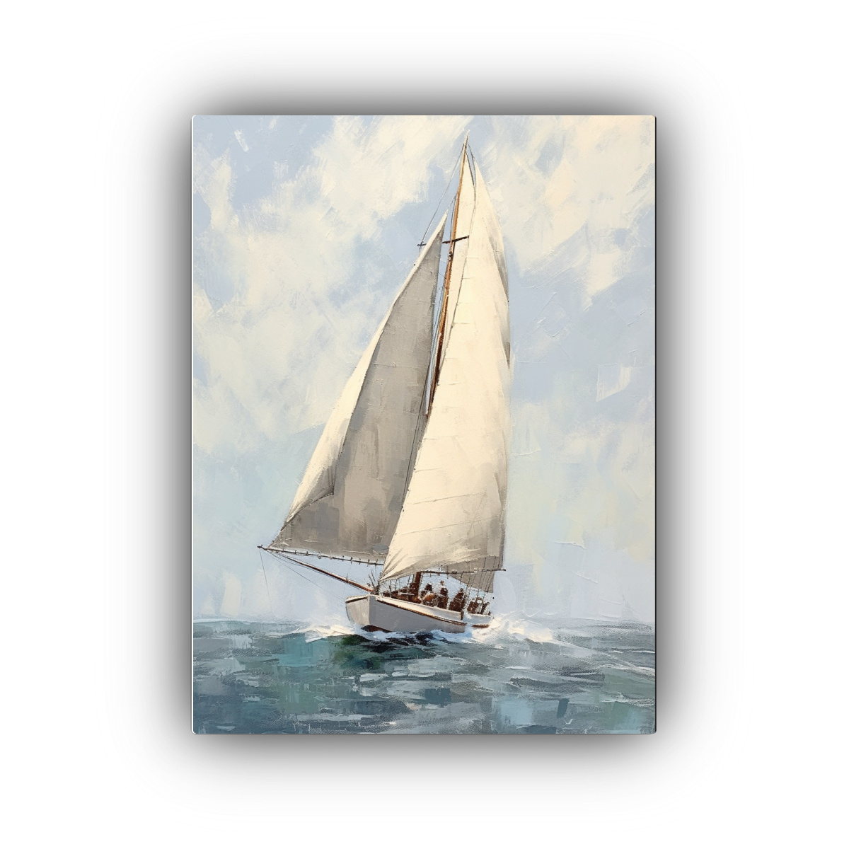 CUADRO TELA DISEÑO FIGURAS DE UN VELERO EN EL 20X30 CM - 1