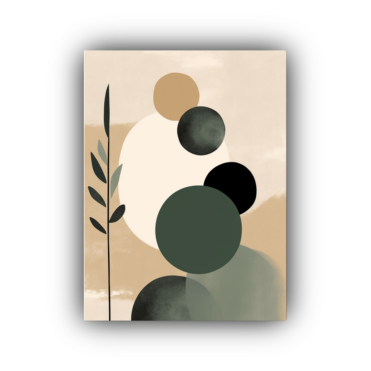 CUADRO ACUARELA MINIMALISTA DE FORMAS SIMPLES 40X60 CM - 1