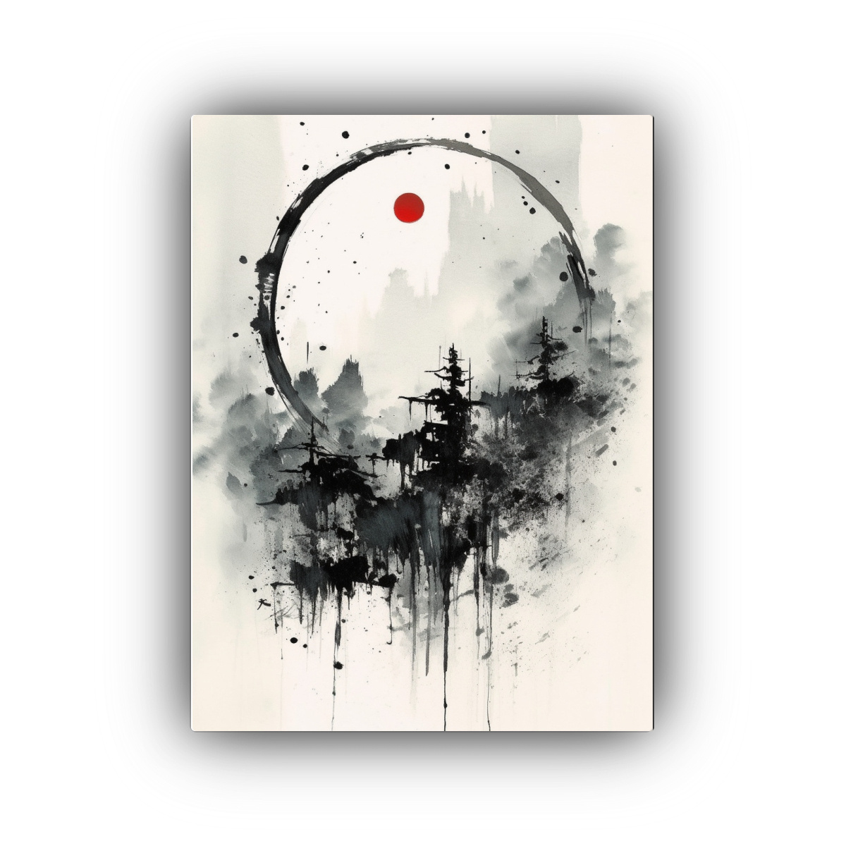 TELA EN BASTIDOR IMAGEN SURREALISTA DE UN ENSO 30X45 CM - 1