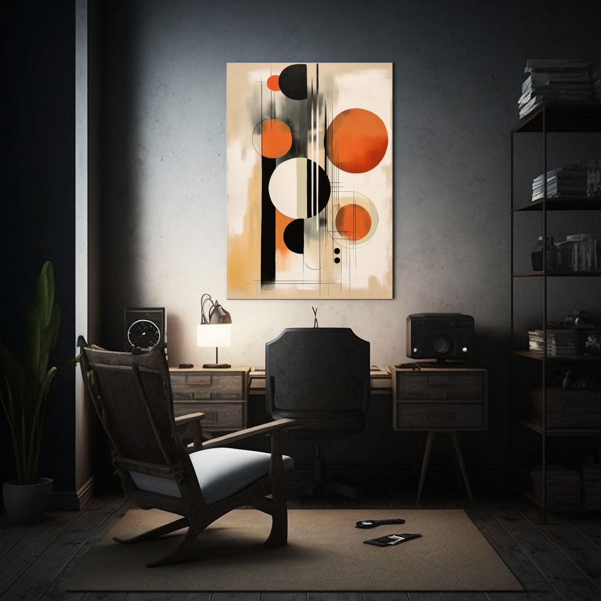 CUADRO ABSTRACTO EN LIENZO CON FORMA SIMPLE, EN 30X45 CM - 2