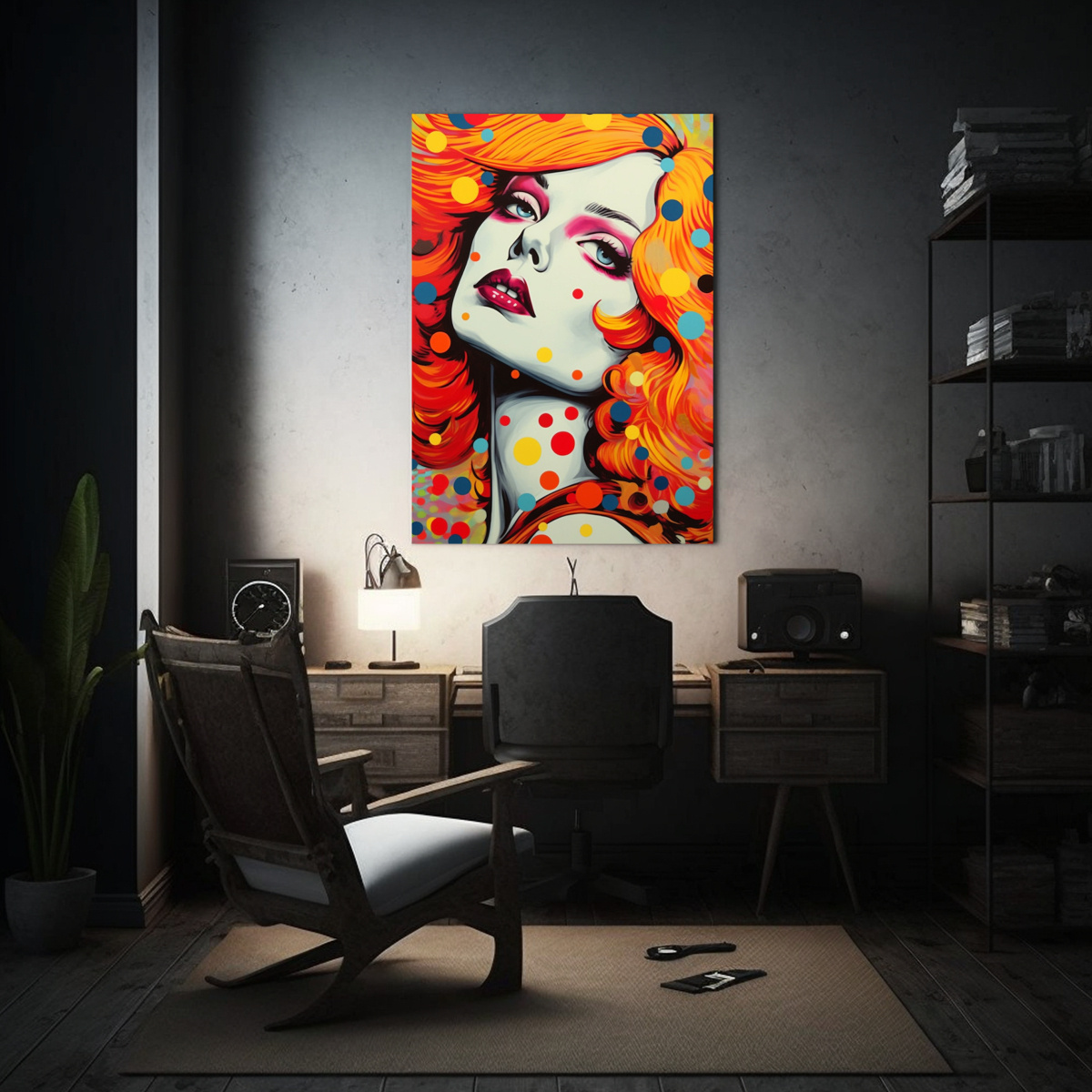 PINTURA DECORATIVA DE VILLANA DE CÓMIC EN 40X50 CM - 2