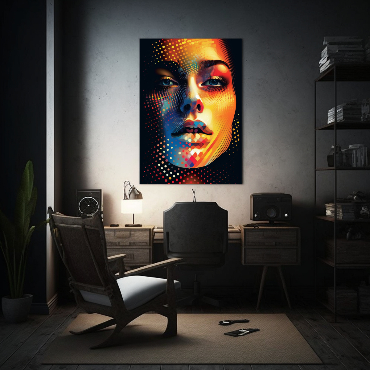 LIENZO DE TELA IMAGEN MÁGICO COLORIDOS PUNTOS DE 60X90 CM - 2