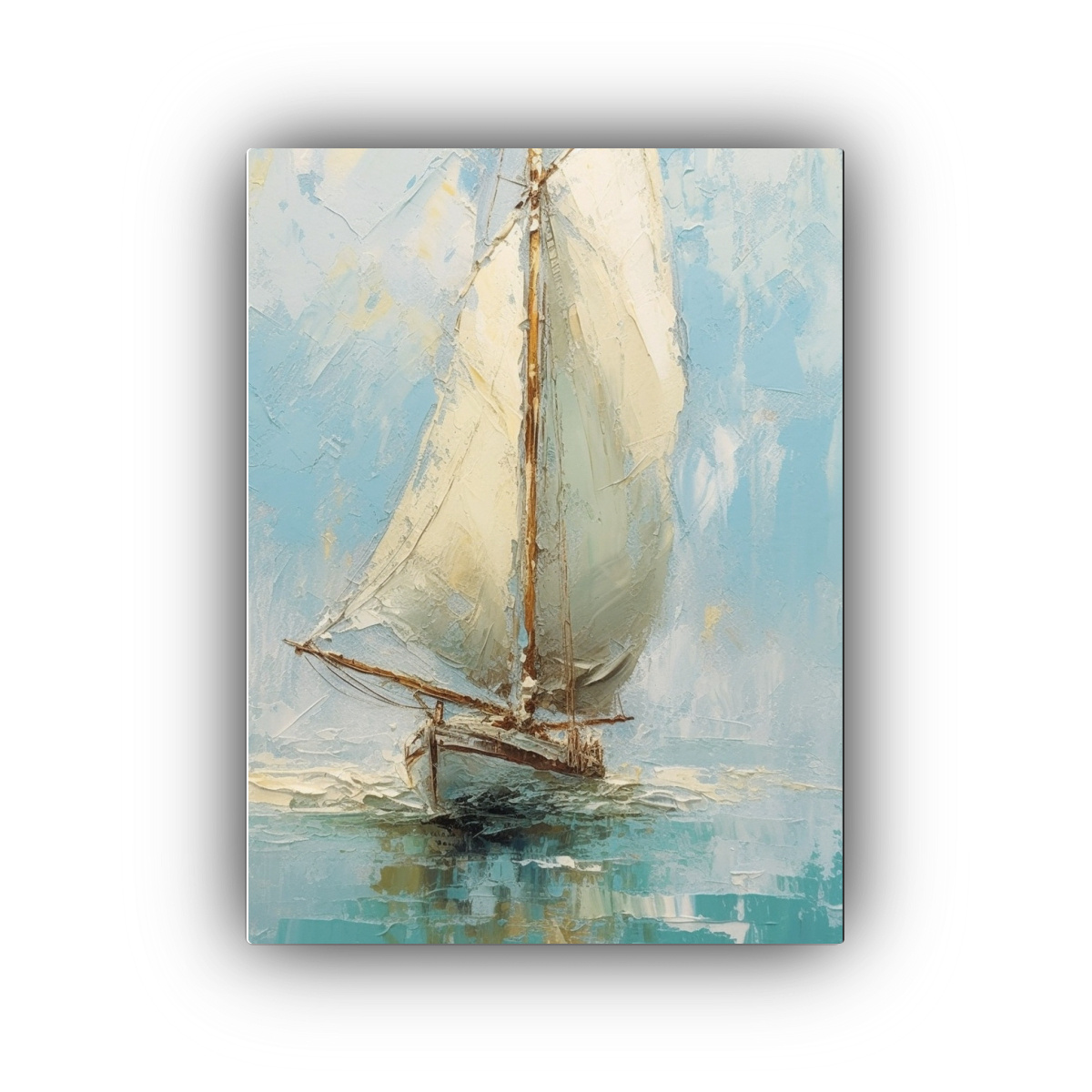 CUADRO JUVENIL LIENZO DECORATIVO DE BARCO A VELA 40X60 CM - 1