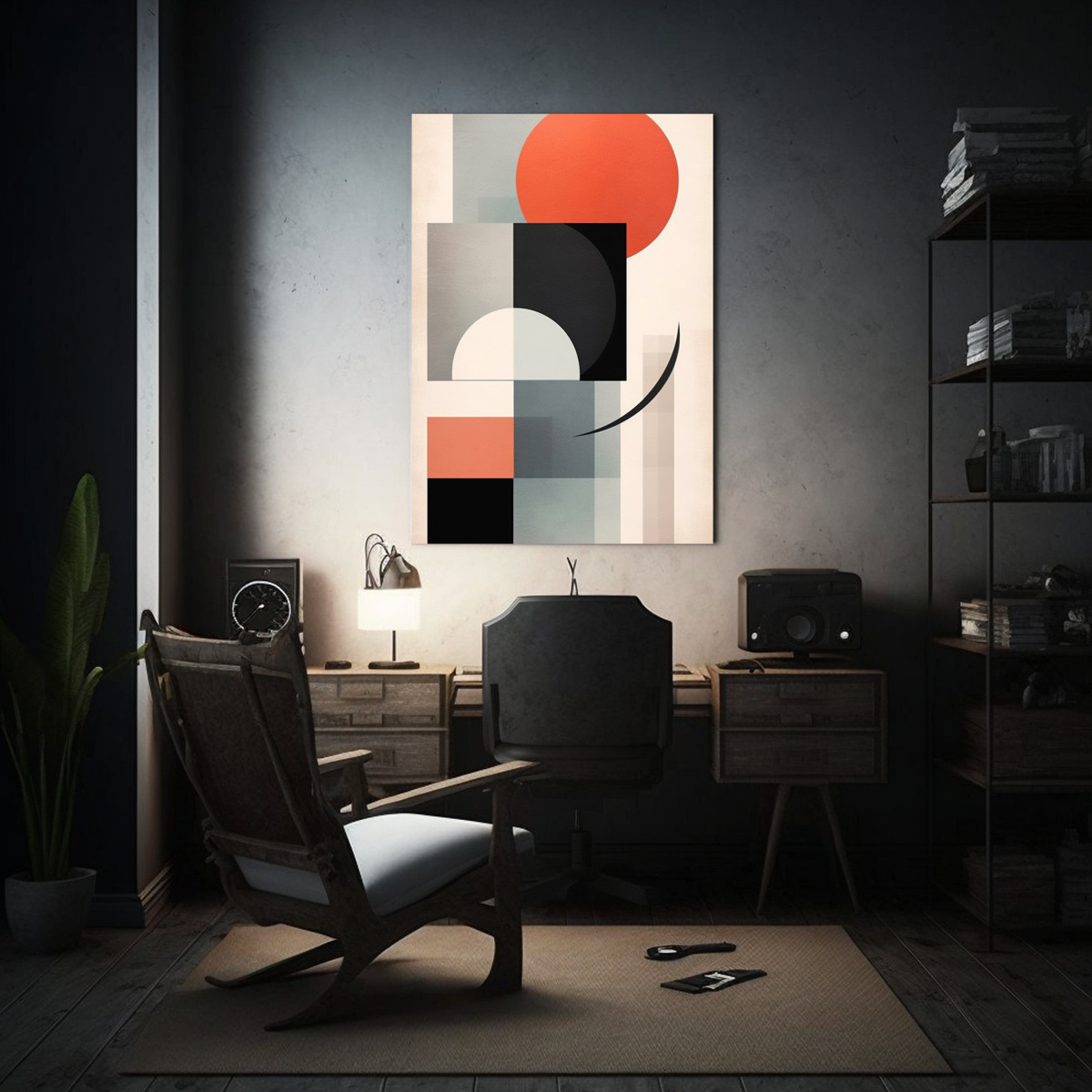 PINTURA DECORATIVA MINIMALISTA ABSTRACTA CON 80X120 CM - 2