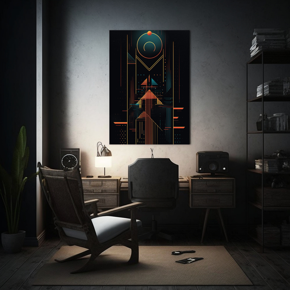 LIENZO DE TELA MINIMALISTA GEOMÉTRICO 50X75 CM - 2