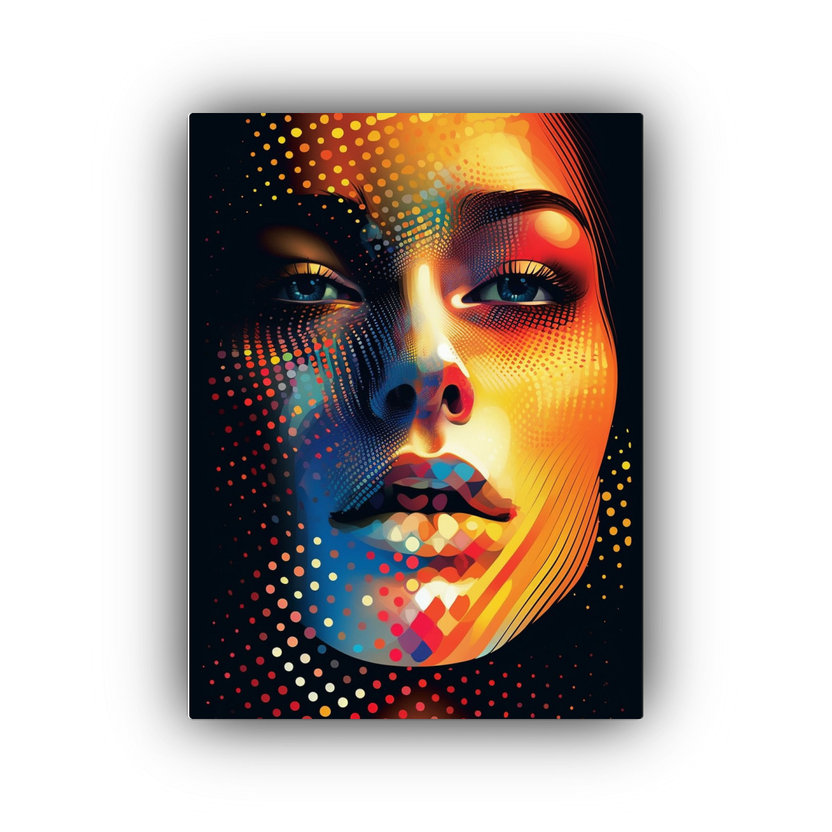 LIENZO DE TELA IMAGEN MÁGICO COLORIDOS PUNTOS DE 80X120 CM - 1
