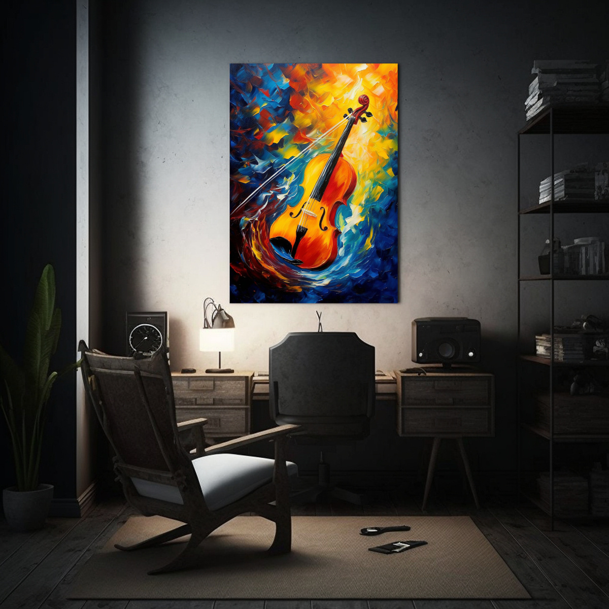 TELA EN BASTIDOR MODERNO SURREALISTA SINFONÍA DE 20X30 CM - 2