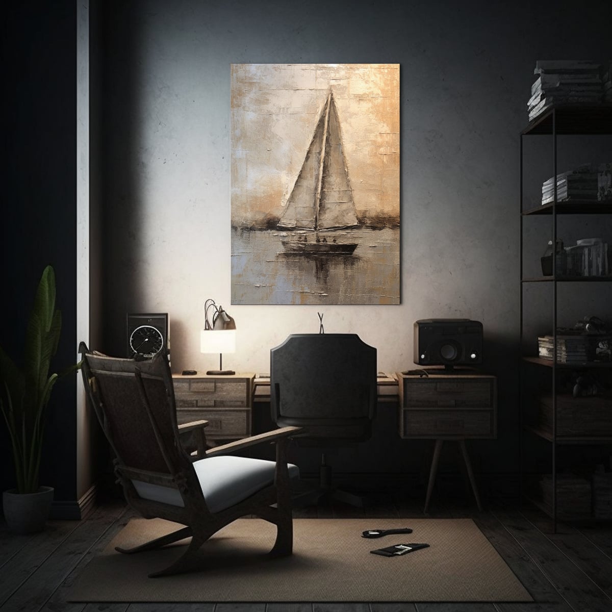 CUADRO DE DECORACIÓN MOVIMIENTO ESCENA VELERO 20X30 CM - 2