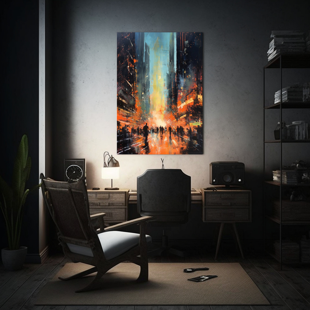 1 CUADRO CONCEPTUAL INTENSO DE UNA CIUDAD 20X30 CM - 2