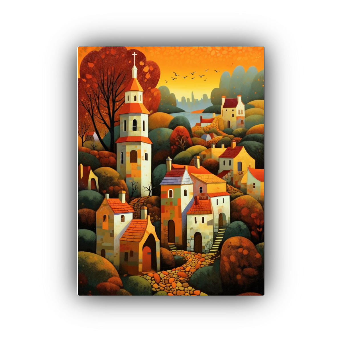 CUADRO MODERNOS CREATIVIDAD ALDEA ANTIGUA 30X45 CM - 1