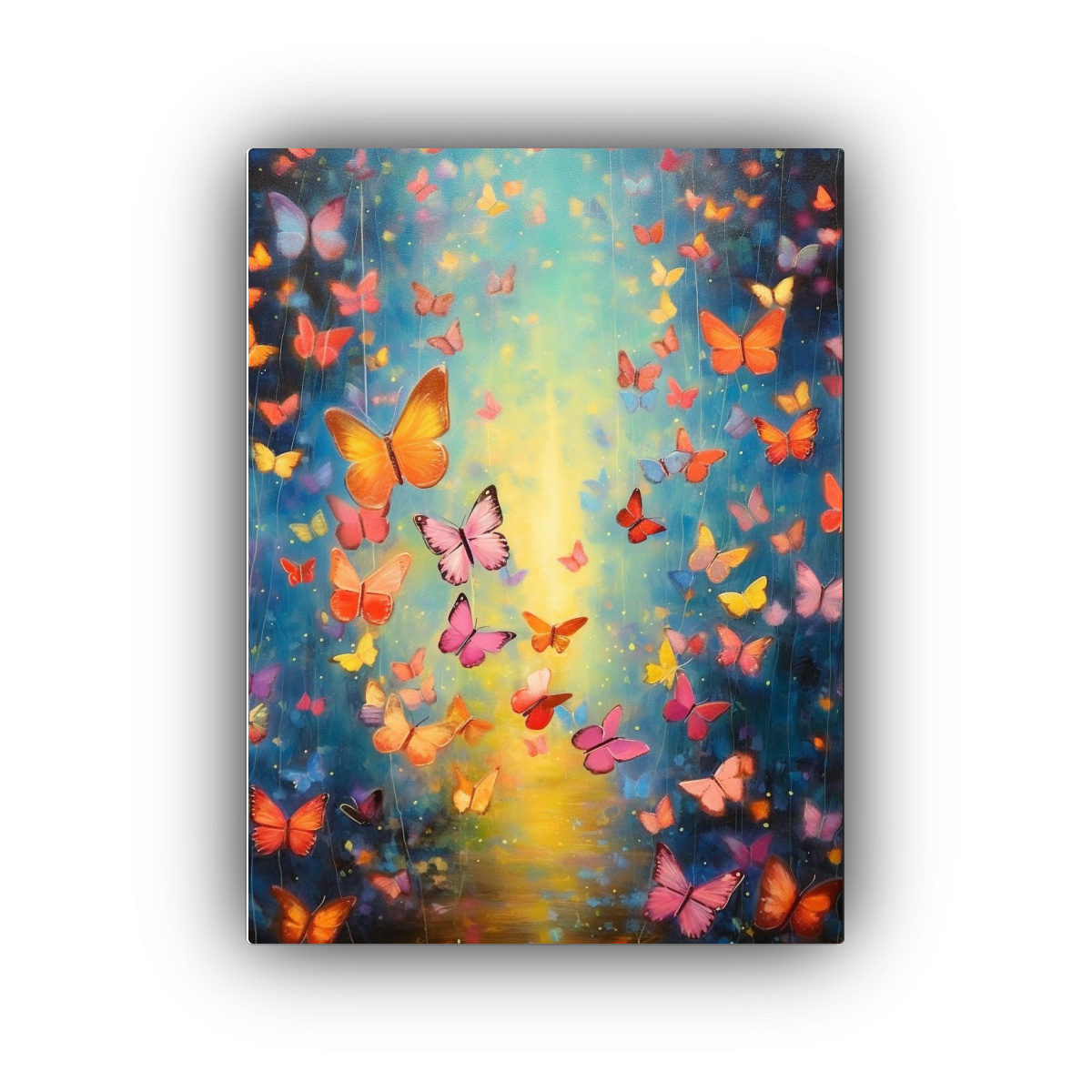 PINTURA DECORATIVA CLÁSICA CON MARIPOSAS 80X120 CM - 1